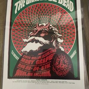 Grateful Dead Art Print with Red and Green Design